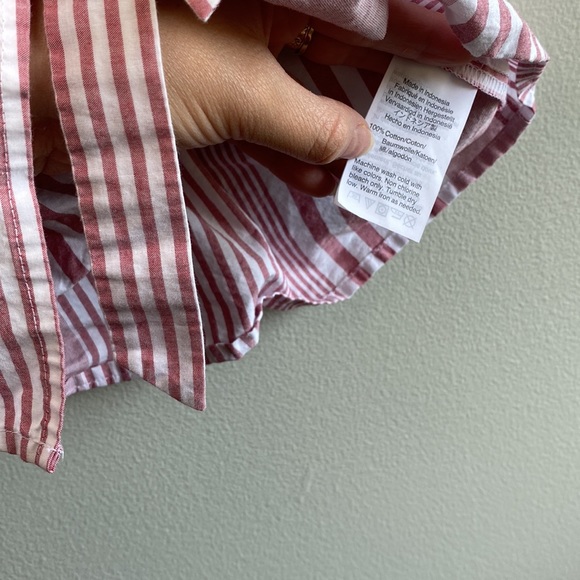 MADEWELL Ruffle-Hem Wrap Top in Stripe Mix Small - Picture 8 of 9